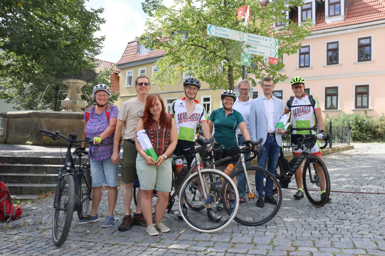 Delegation aus der Partnerschaft Homburg mit dem Fahrrad zu Besuch in Ilmenau